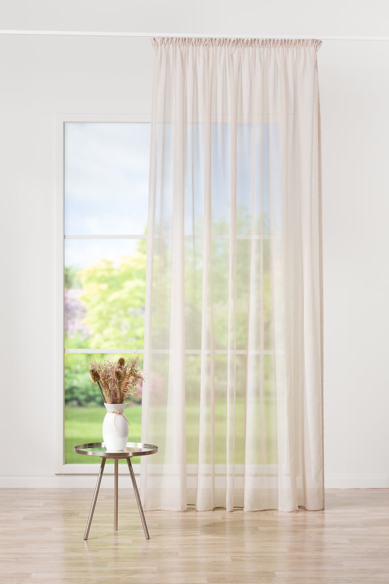 AVENUE Beige ECO Custom Made Curtains - sheer