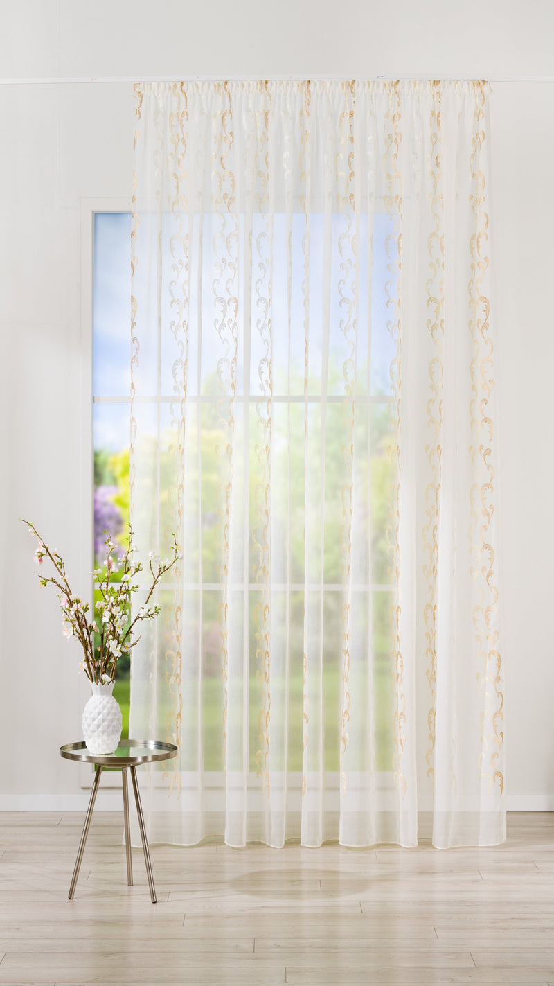 CLARISSA cream Custom Made Curtains - Sheer