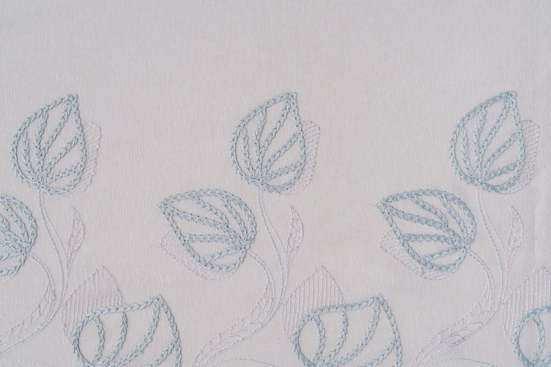 FOGLIA turquoise floral sheer Custom Made Curtains