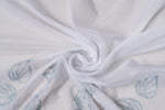 FOGLIA turquoise floral sheer Custom Made Curtains