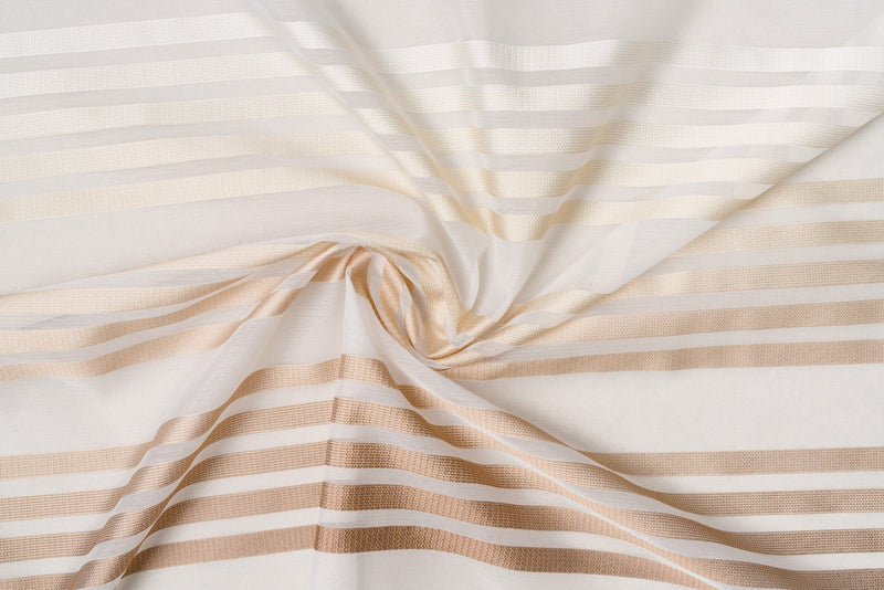 GALIA beige-brown sheer Custom Made Curtains