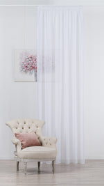 GARBO White Custom Made Curtains - sheer