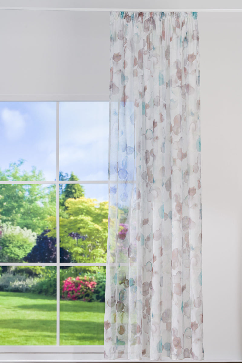 GENTIANA green Custom Made Curtains - Sheer