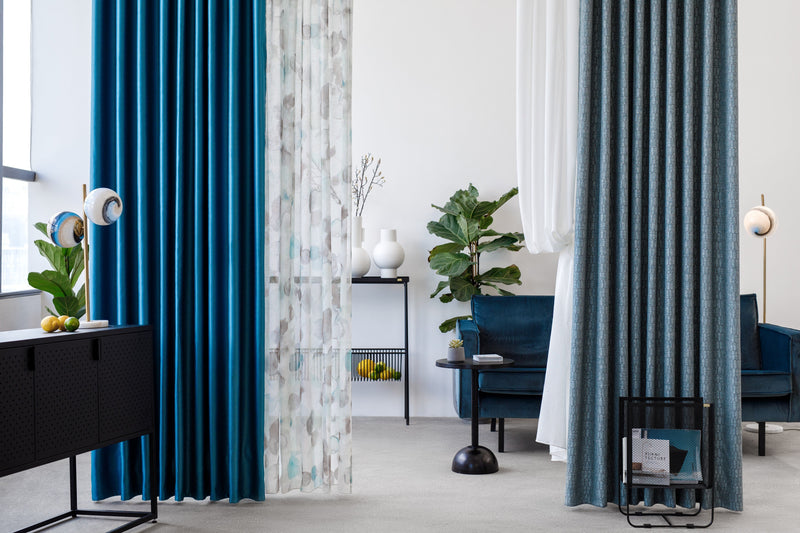 GENTIANA green Custom Made Curtains - Sheer