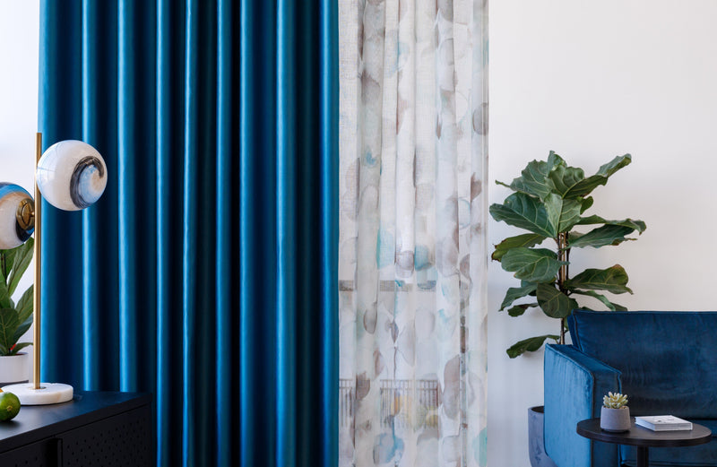 GENTIANA green Custom Made Curtains - Sheer