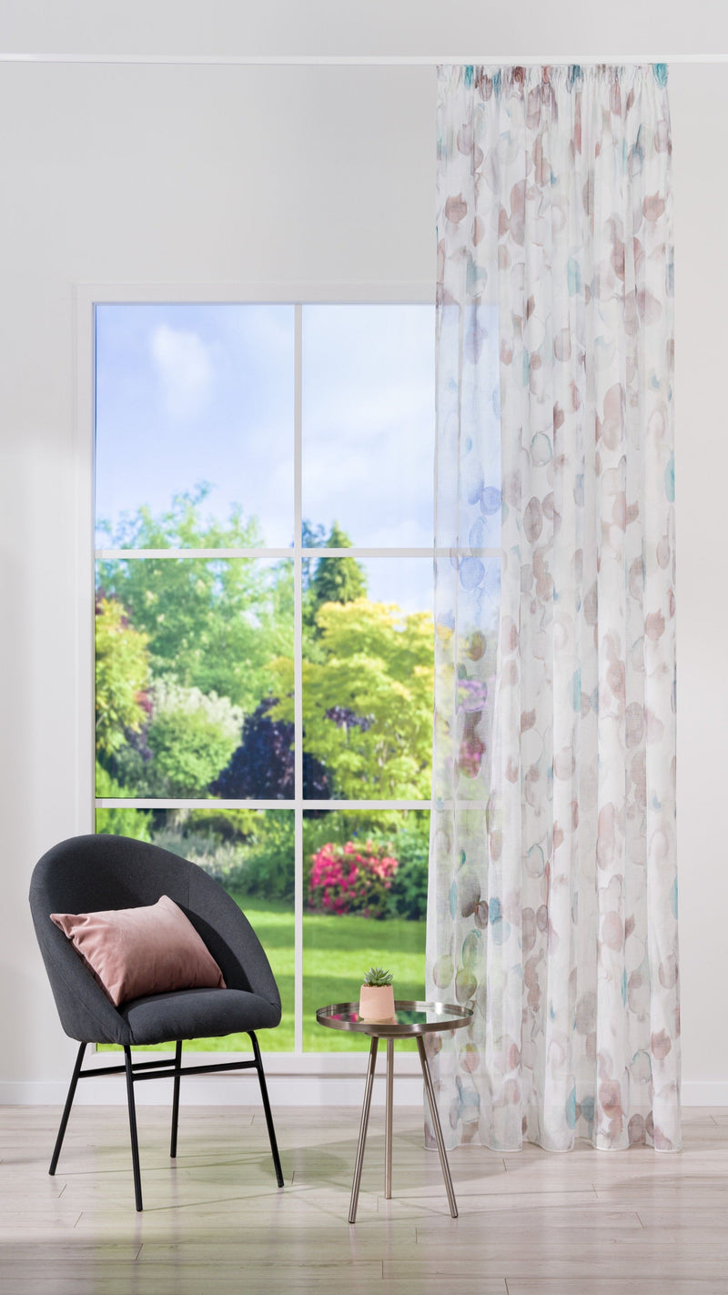 GENTIANA green Custom Made Curtains - Sheer