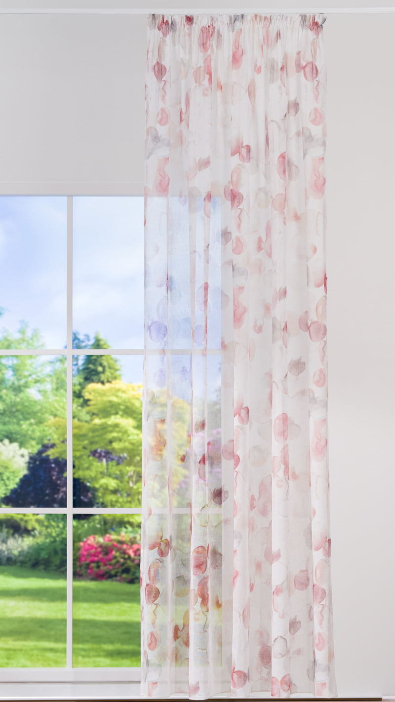 GENTIANA terracotta Custom Made Curtains - Sheer