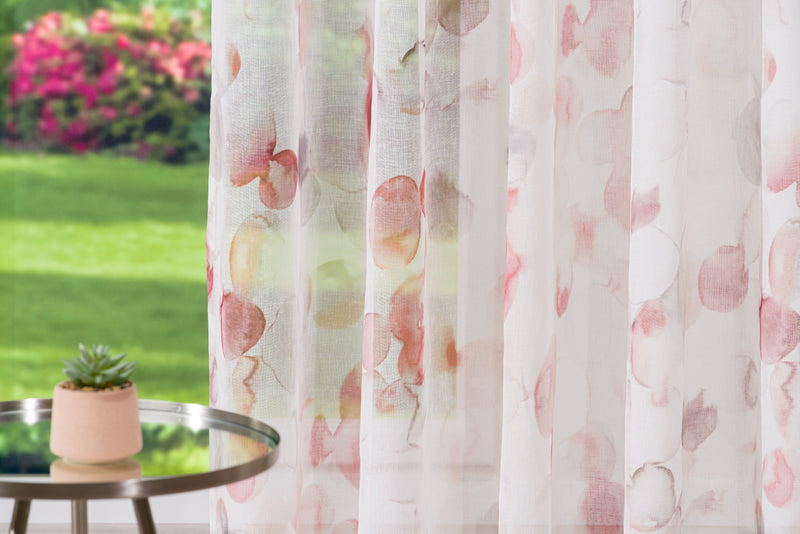 GENTIANA terracotta Custom Made Curtains - Sheer