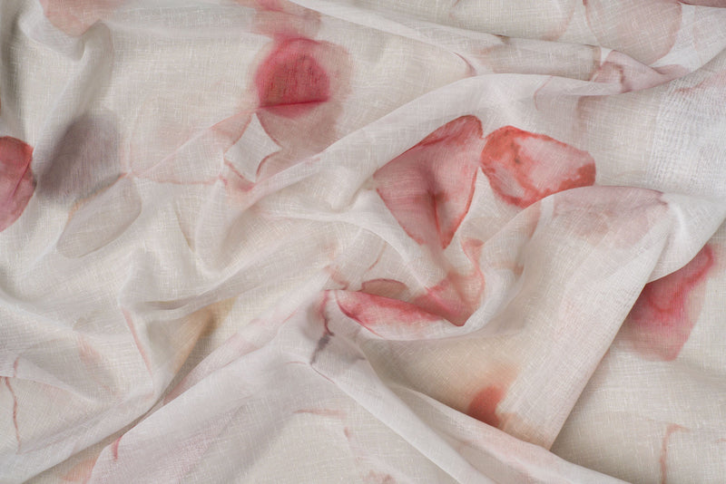 GENTIANA terracotta Custom Made Curtains - Sheer