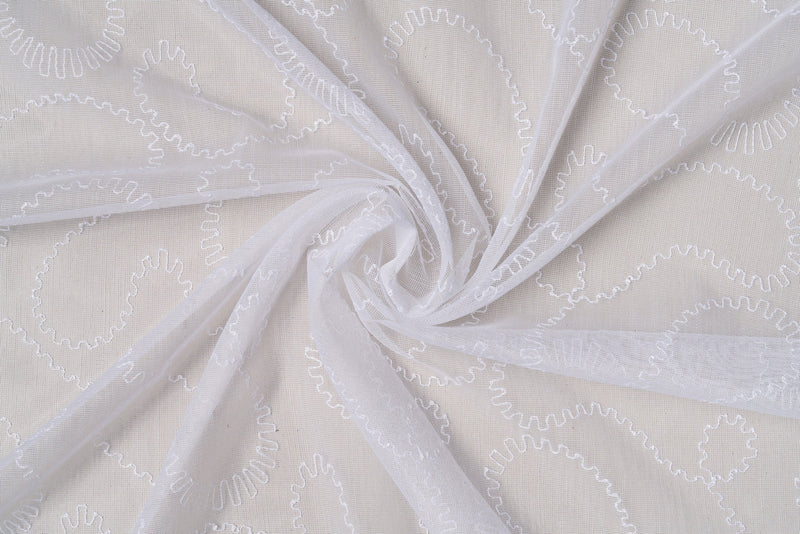 LEAF white sheer Custom Made Curtains