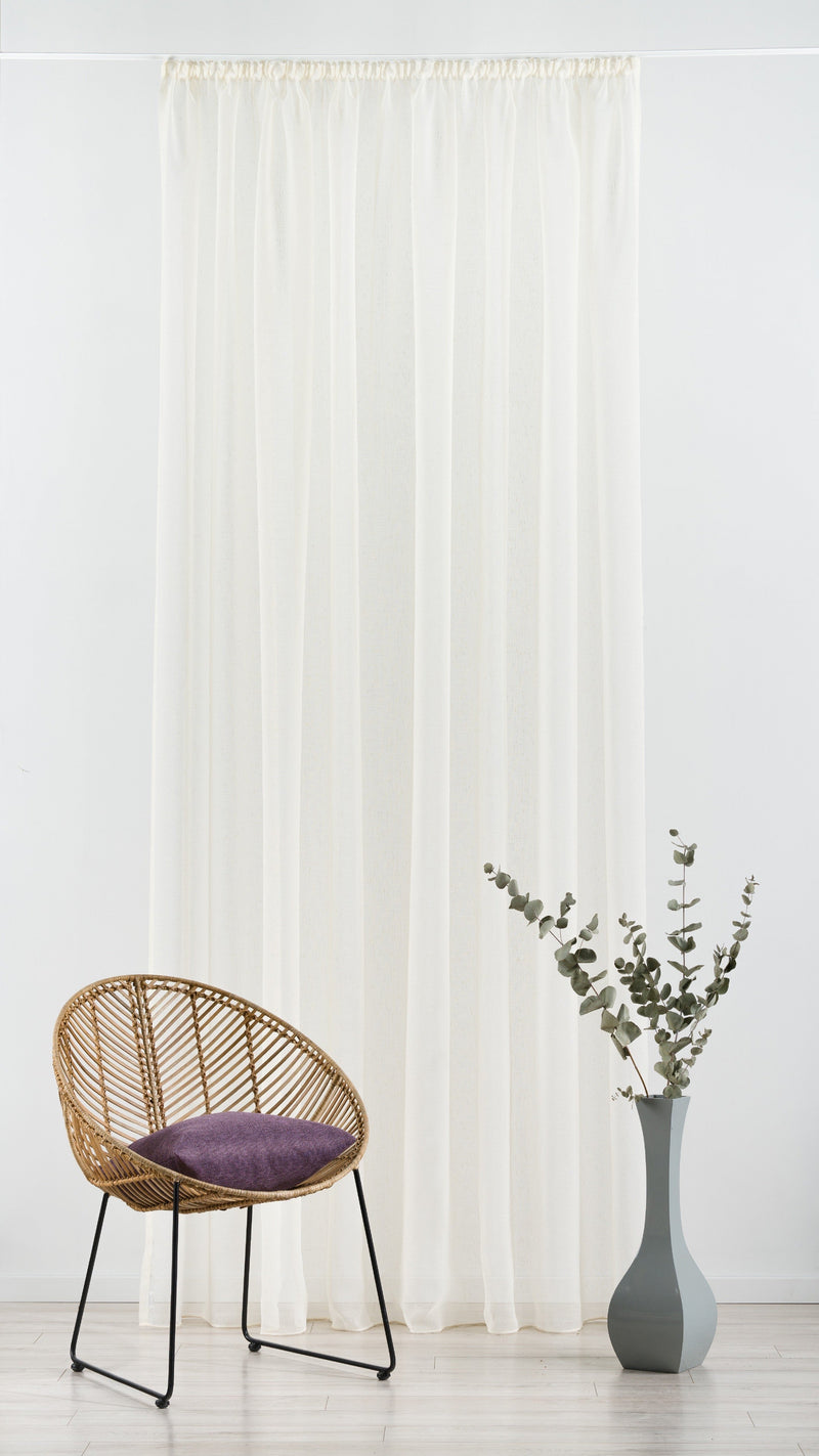 MIRANDA cream Custom Made Curtains - Sheer