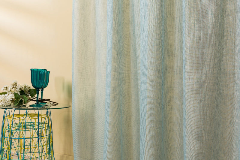 ODEON Blue Custom Made Curtains - sheer