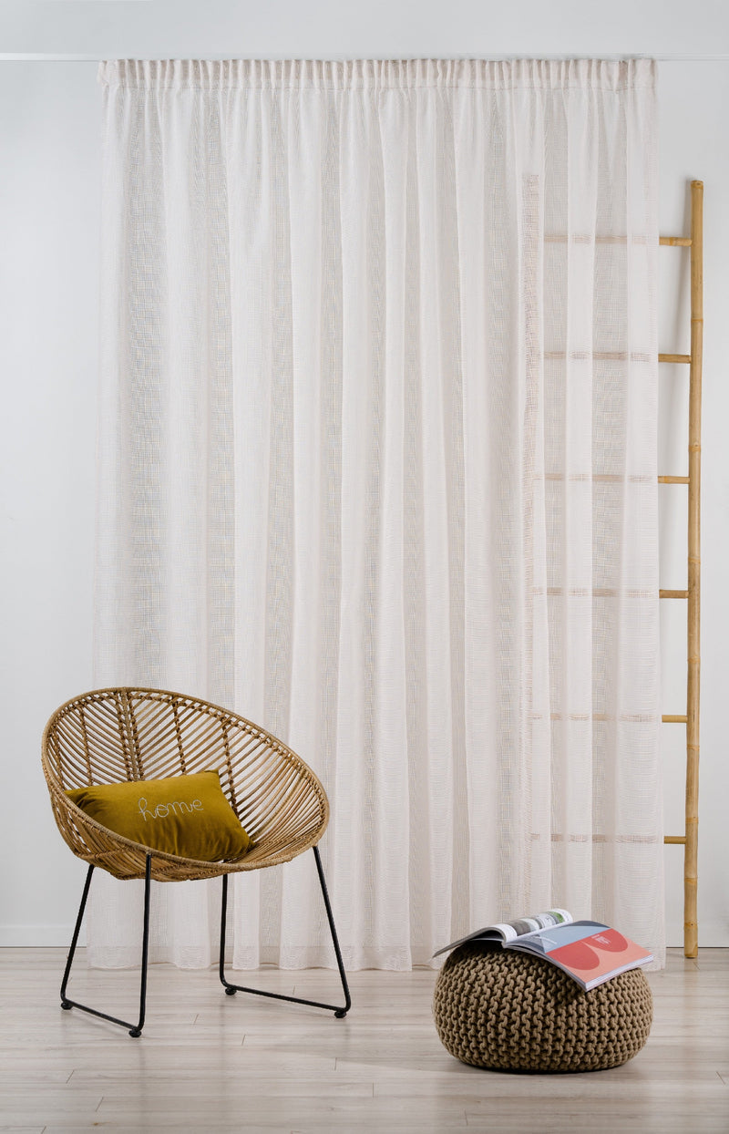 ODEON Cream Custom Made Curtains - sheer