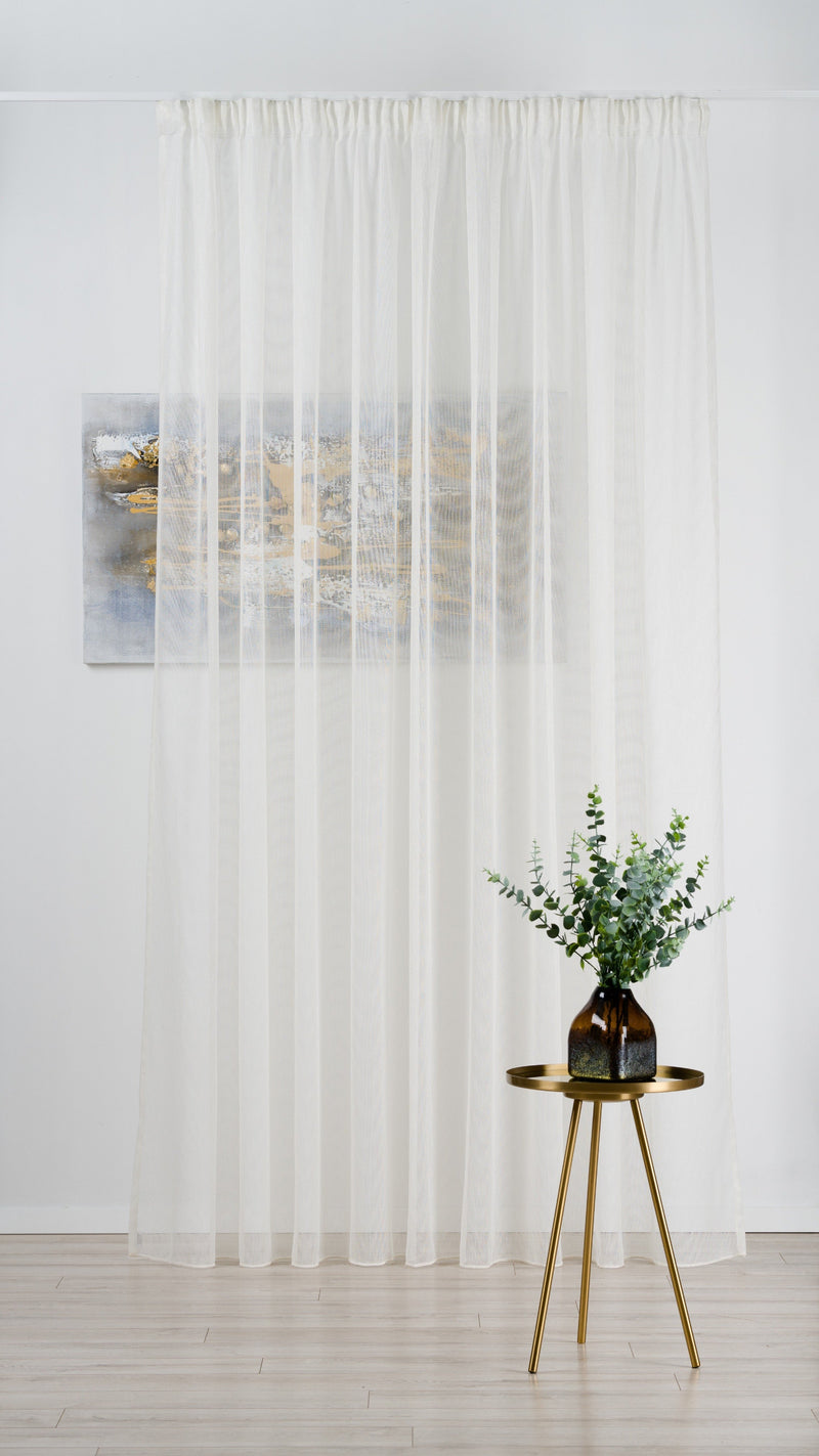 ODEON White Custom Made Curtains - sheer