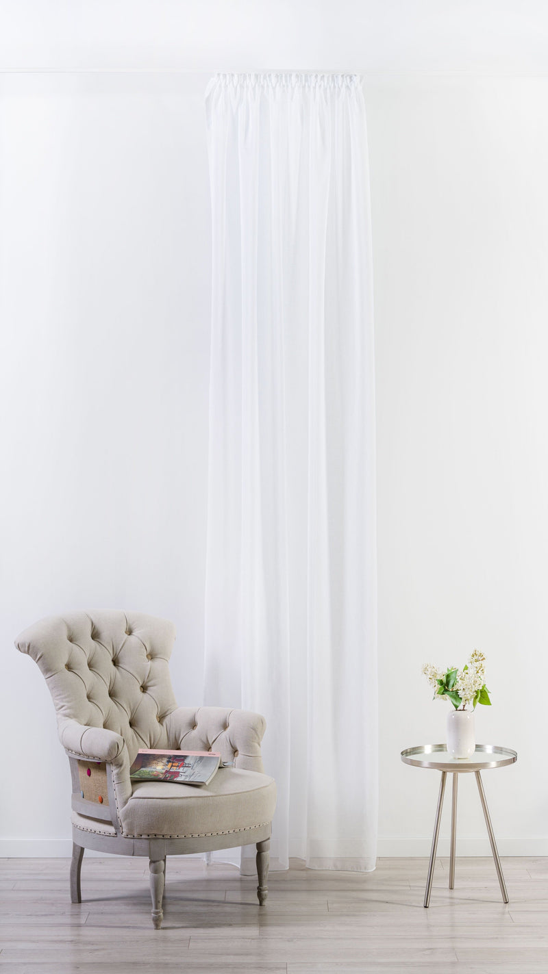 VICENZA White Custom Made Curtains - sheer