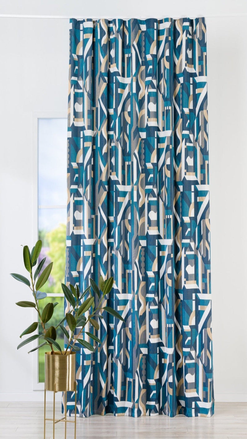 SALTO blue Custom Made Curtains