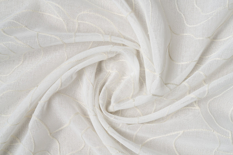 AMANDA White floral Custom Made Curtains - sheer