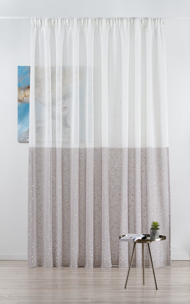 BRELLA Coffee/ Brown Custom Made Curtains - sheer