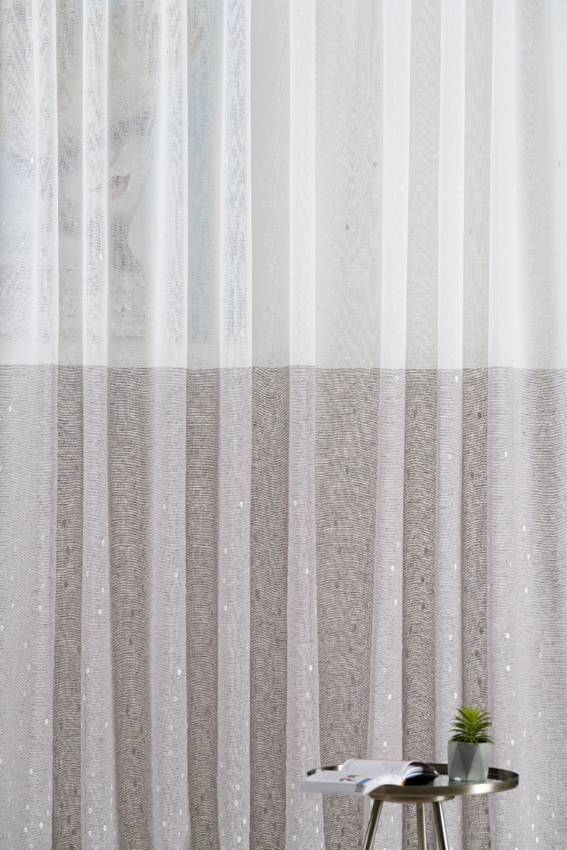 BRELLA Coffee/ Brown Custom Made Curtains - sheer