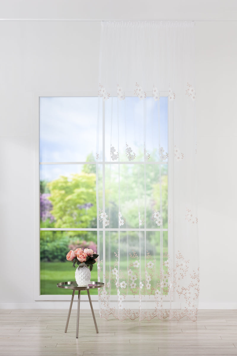 FLORIA Pink Custom Made Curtains - sheer