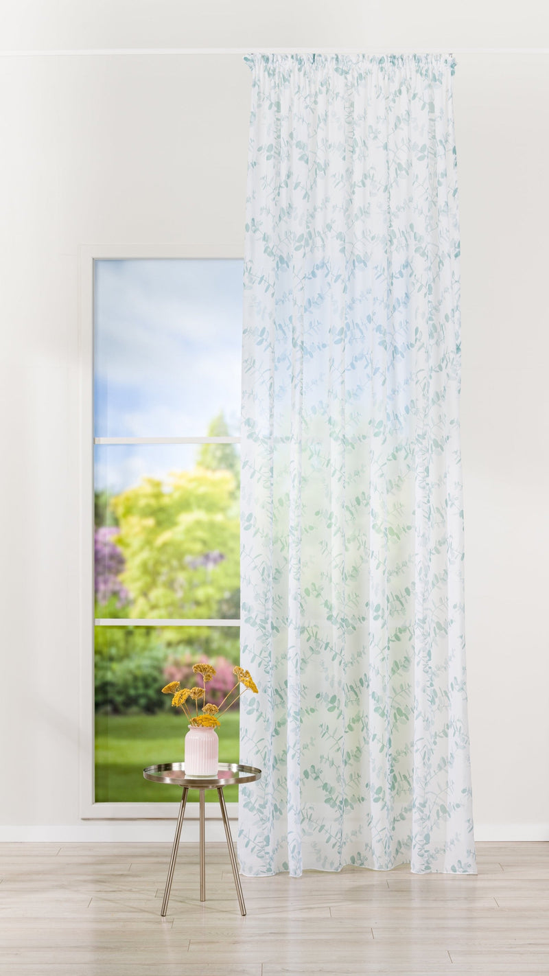 LUIZA Turquoise Custom Made Curtains - sheer