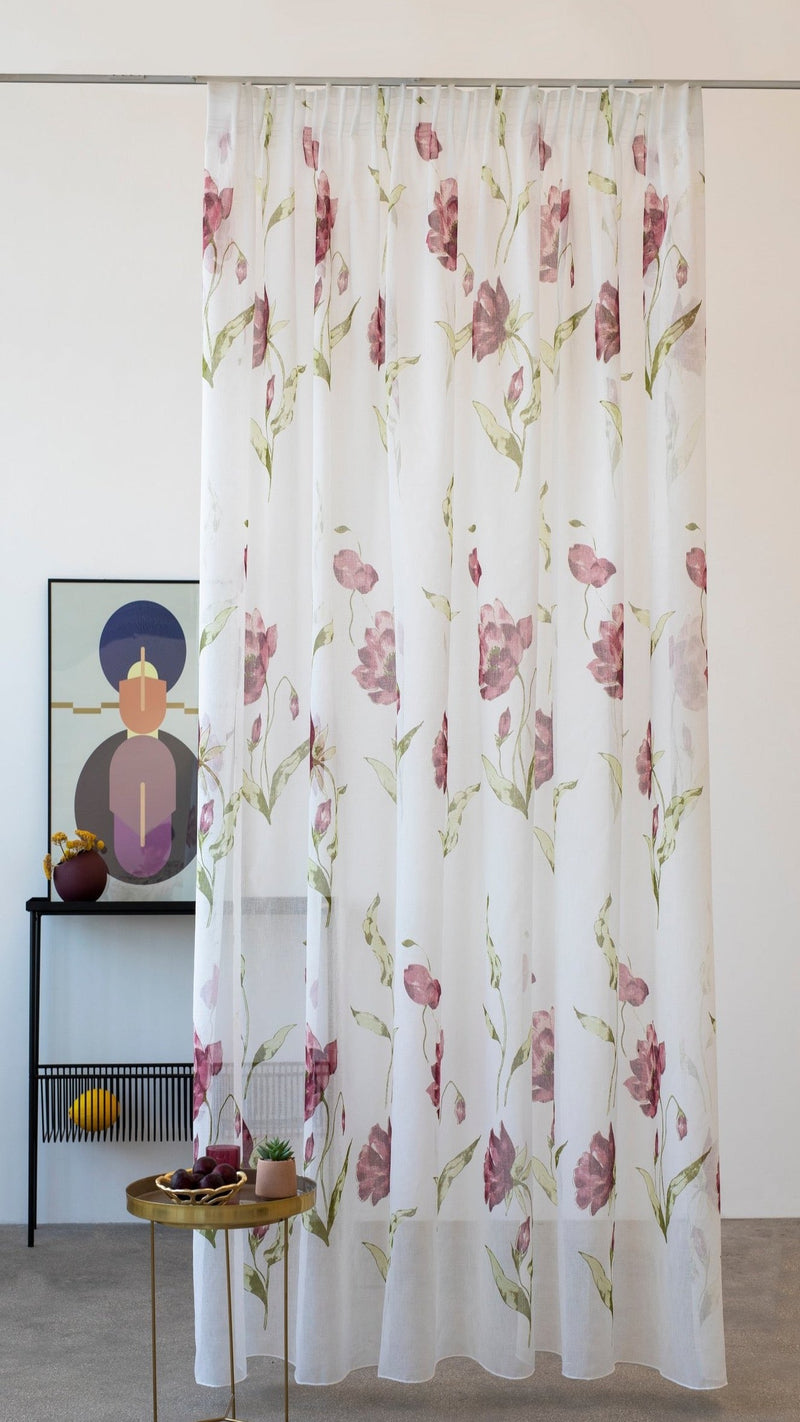 NUBIA Floral Custom Made Curtains - sheer
