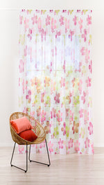SILAN Purple floral Custom Made Curtains - sheer