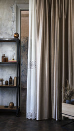 Seaforth beige, gold Custom Made Curtains