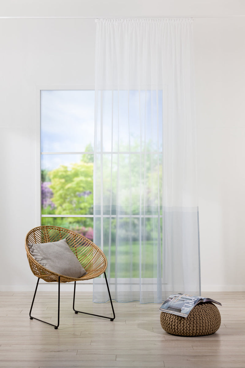 VIVA White/ blue Custom Made Curtains - sheer
