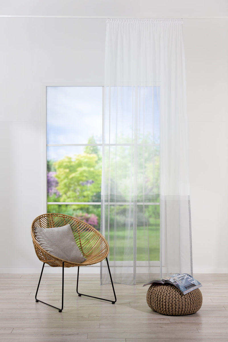 VIVA White/ grey Custom Made Curtains - sheer