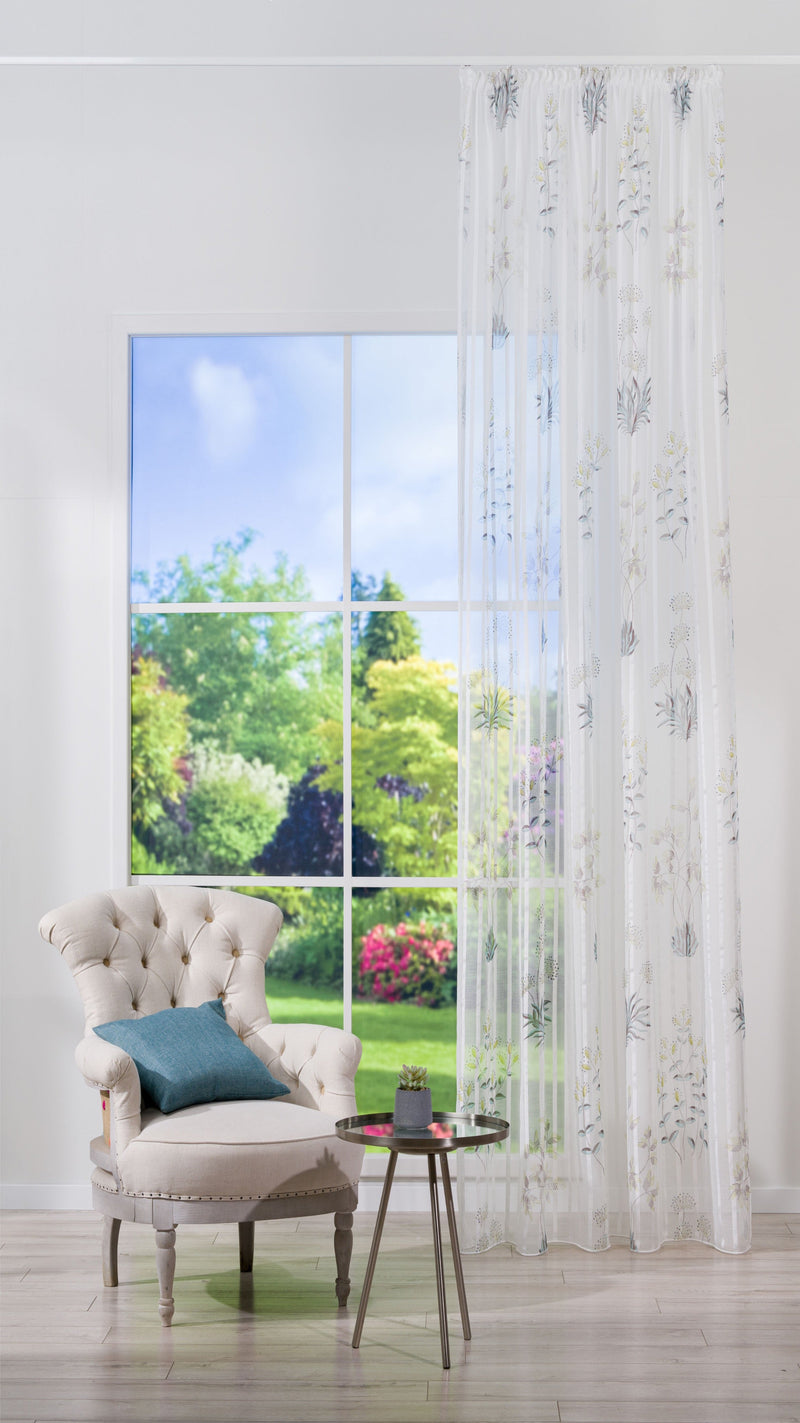 WAIKIKI Floral Custom Made Curtains - sheer