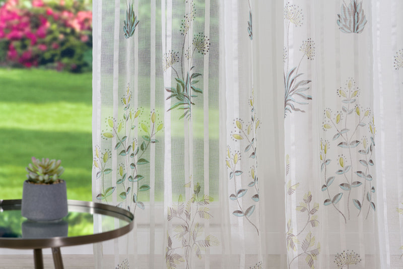 WAIKIKI Floral Custom Made Curtains - sheer