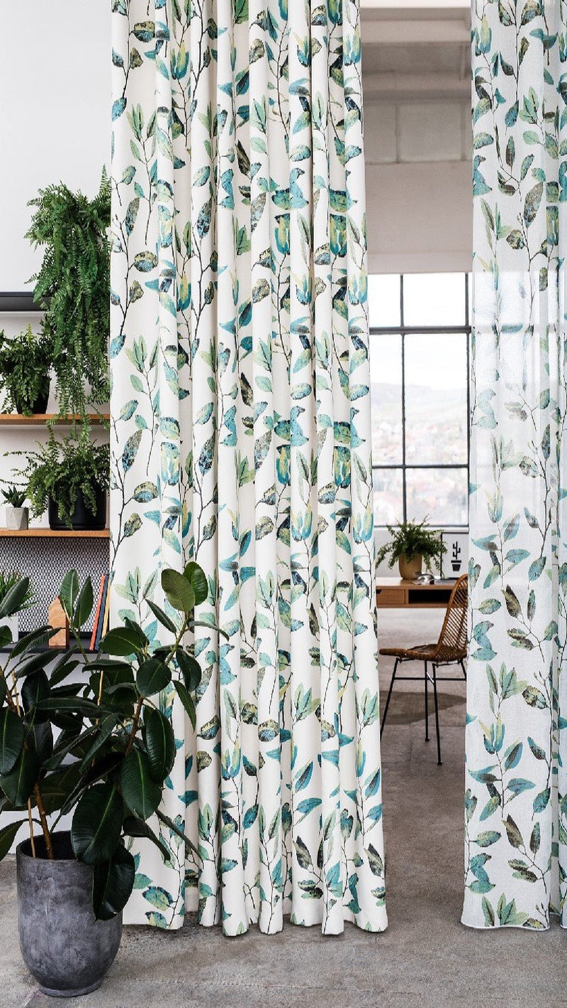 PMAUI Floral Custom Made Curtains - sheer