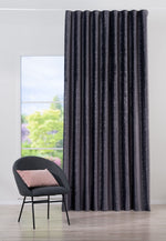 Roseville grey velvet custom made curtains