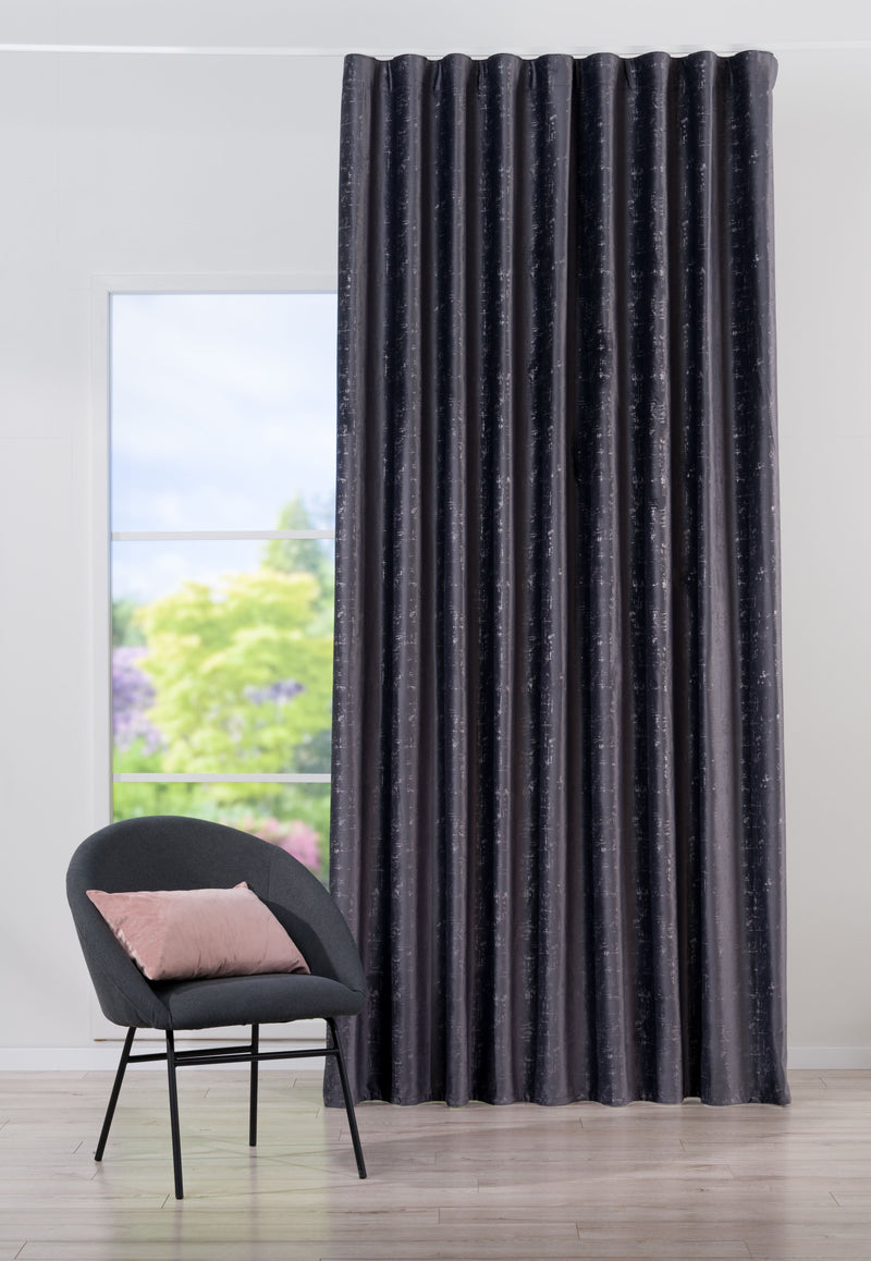 Roseville grey velvet custom made curtains