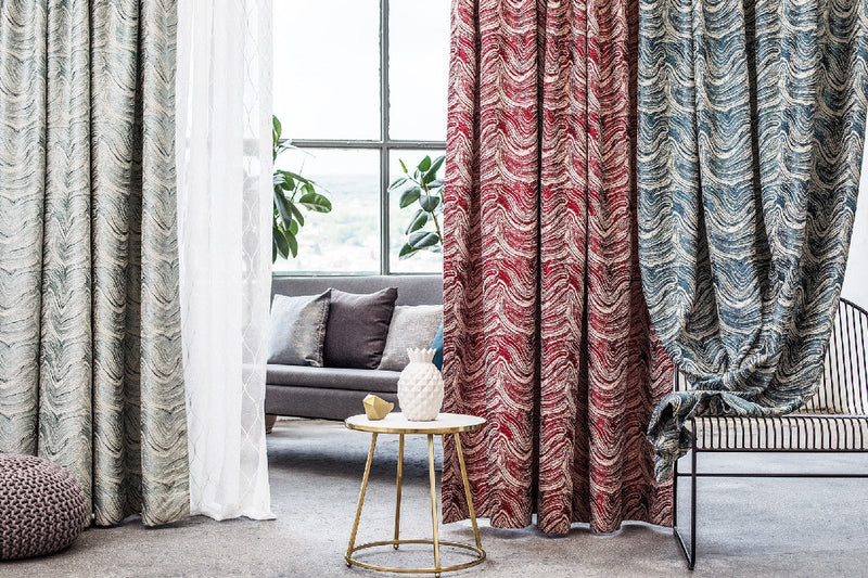 Riverview Burgundy custom made curtains