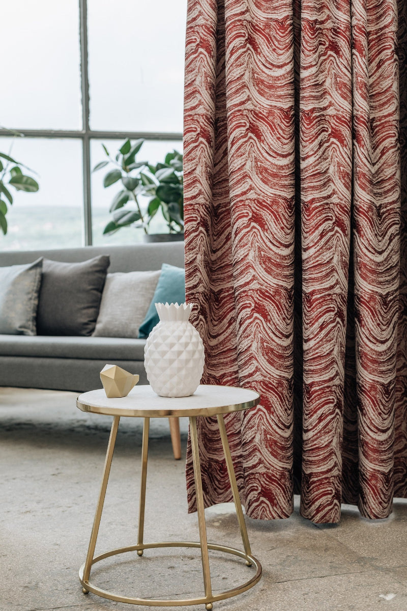 Riverview Burgundy custom made curtains