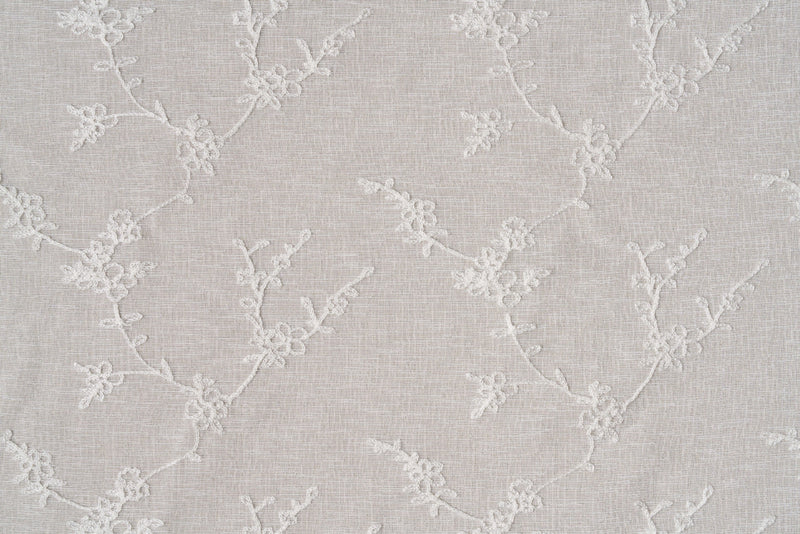 AFRODITA White floral Custom Made Curtains - sheer
