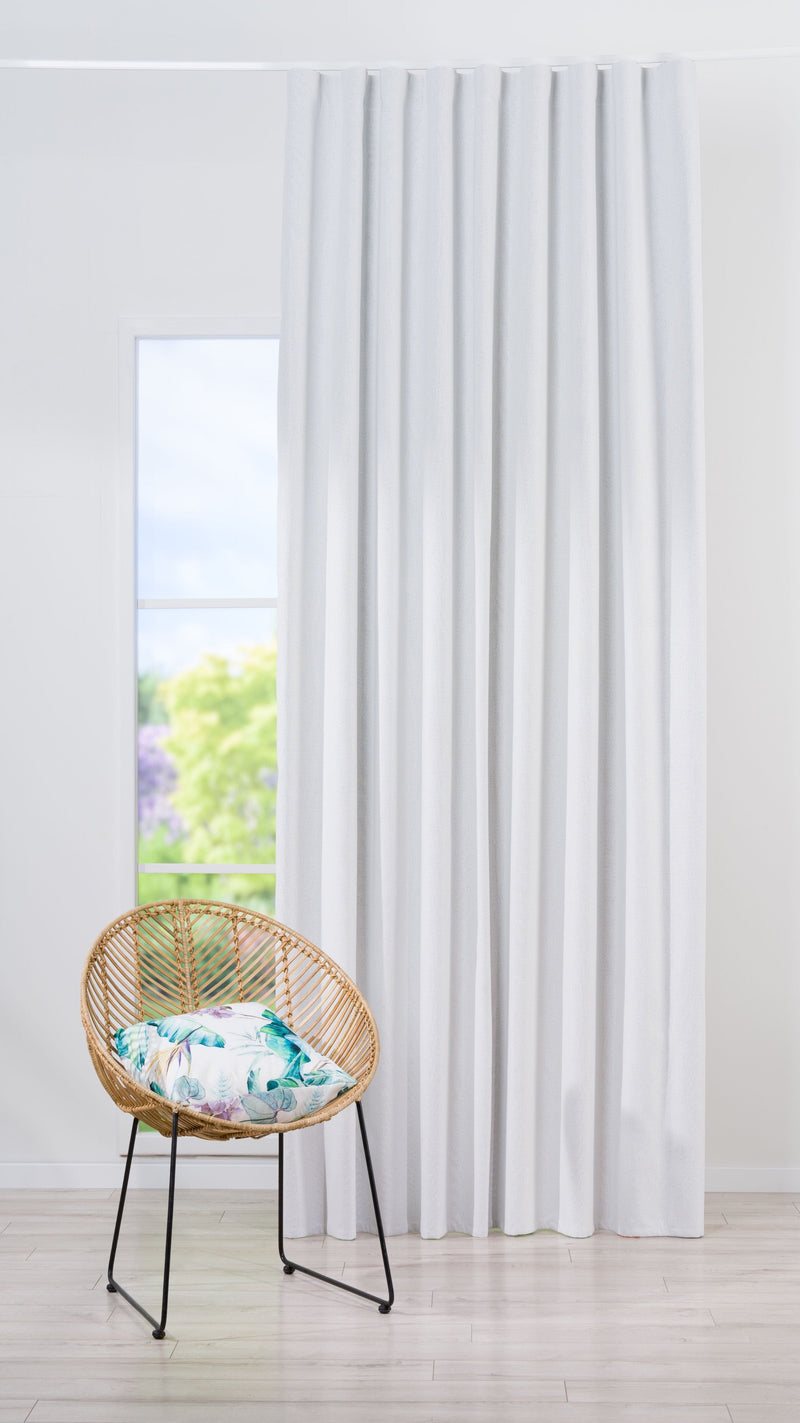 Belrose White grey custom made curtains - blackout