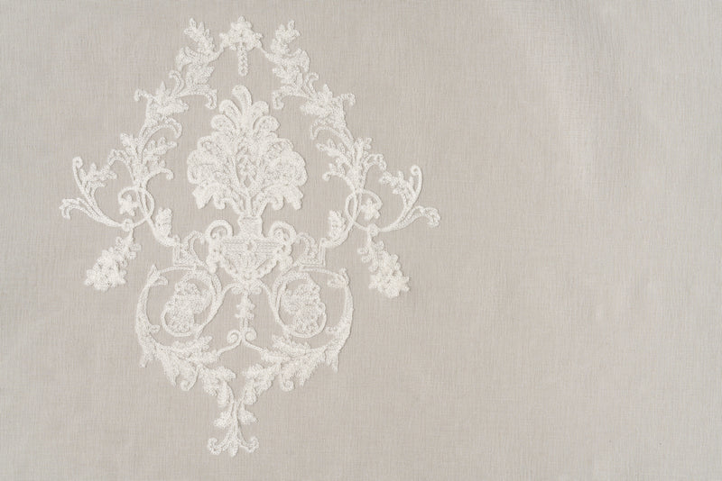 AYMARA Cream Floral Custom Made Curtains - sheer