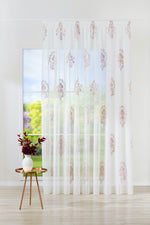 AYMARA Pink Floral Custom Made Curtains - sheer