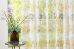 ROSSELA Yellow/ grey floral Custom Made Curtains - sheer