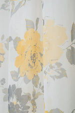 ROSSELA Yellow/ grey floral Custom Made Curtains - sheer