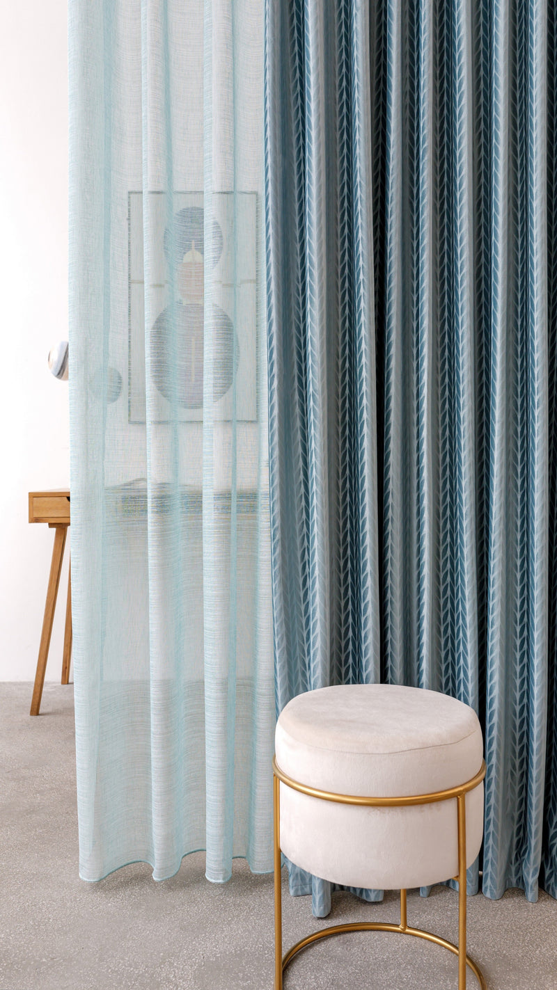 Dee Why blue velvet custom made curtain
