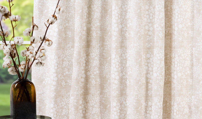 Waitara beige floral Custom Made Curtains