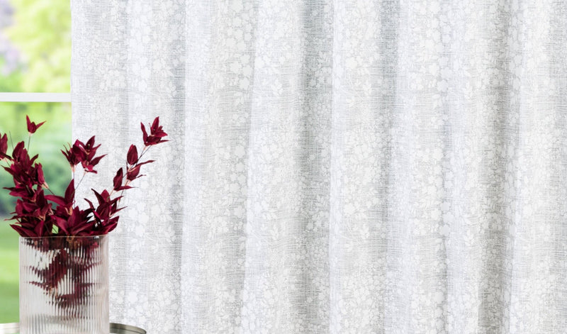 Waitara grey floral Custom Made Curtains