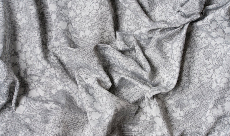 Waitara grey floral Custom Made Curtains