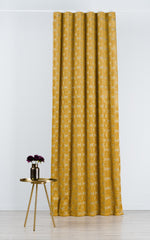 MEZZO Mustard floral Custom Made Curtains